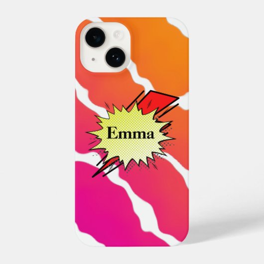 Coque Pour iPhone 14 Retro bubble color comic (Verso)