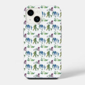 Coque Pour iPhone 14 Réunion de monstres drôle ombré créature bleu vert (Verso)