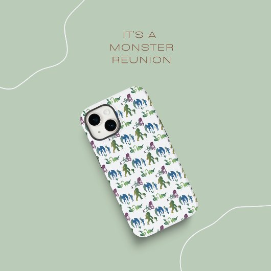 Coque Pour iPhone 14 Réunion de monstres drôle ombré créature bleu vert