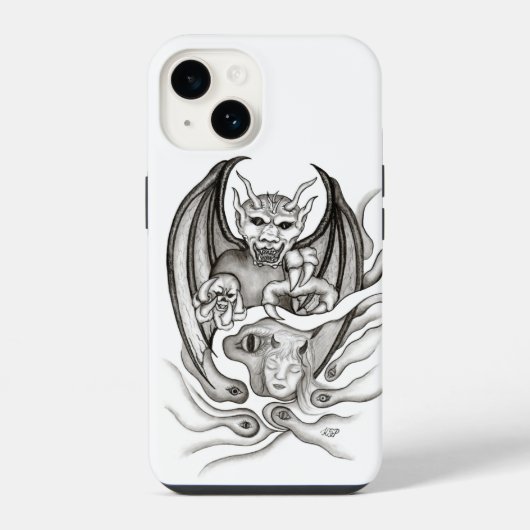 Coque Pour iPhone 14 Rêve de minuit - démons (Verso)