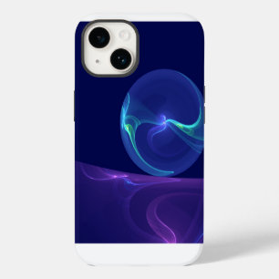 Coque Pour iPhone 14 Rêve Violet Bleu Lumineux Art Fractal Abstrait