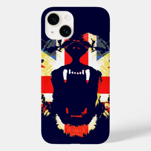 Coque Pour iPhone 14 Roar Great British lion union jack coque iphone (Verso)