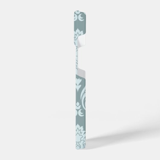 Coque Pour iPhone 14 Rococo Damask Art I Duck Egg Blue+Teal (Côté gauche)
