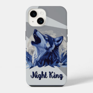 Coque Pour iPhone 14 Roi de la Nuit - Loup hurlant à la Lune