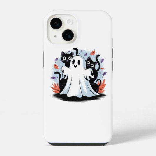 Coque Pour iPhone 14 Rondes de nuit d'Halloween (Verso)