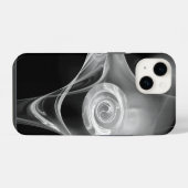 COQUE POUR iPhone 14 ROSE FRACTALE BLANCHE (Verso Horizontal)
