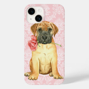 Coque Pour iPhone 14 Rose Valentin Bullmastiff Coque-Mate coque iphone