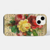 Coque Pour iPhone 14 Roses Antiques Françaises (Verso Horizontal)