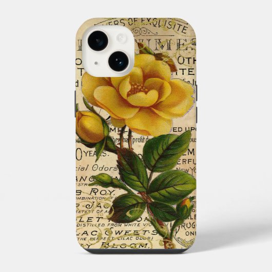 Coque Pour iPhone 14 Roses Antiques Françaises (Verso)