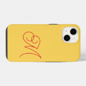 Coque Pour iPhone 14 Rouge Jaune Monogramme Classique Écriture Simple (Verso Horizontal)