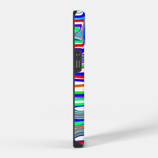 Coque Pour iPhone 14 Rouge, Vert, Bleu, Lignes Abstraites (Côté droit)