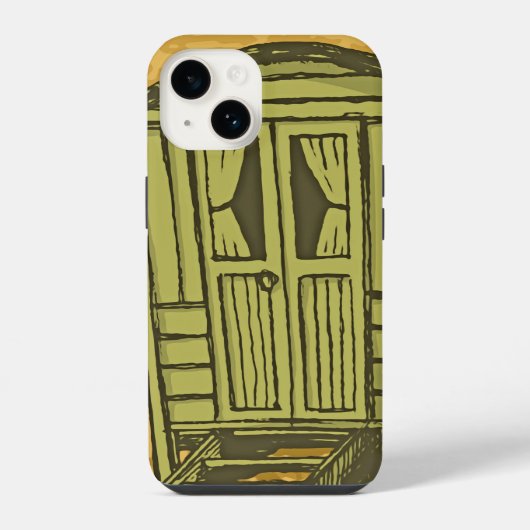 Coque Pour iPhone 14 roulotte de gitans (Verso)