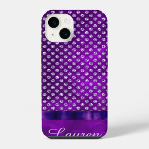 Coque Pour iPhone 14 Royal Violet Argent Personnalisé