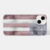 Coque Pour iPhone 14 Russe Rouge Blanc Bleu Bois américain drapeau Amér (Verso Horizontal)