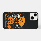 Coque Pour iPhone 14 Saceleton Halloween (Verso Horizontal)