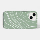 Coque Pour iPhone 14 Sage Green Wave Moderne Personnalisé (Verso Horizontal)