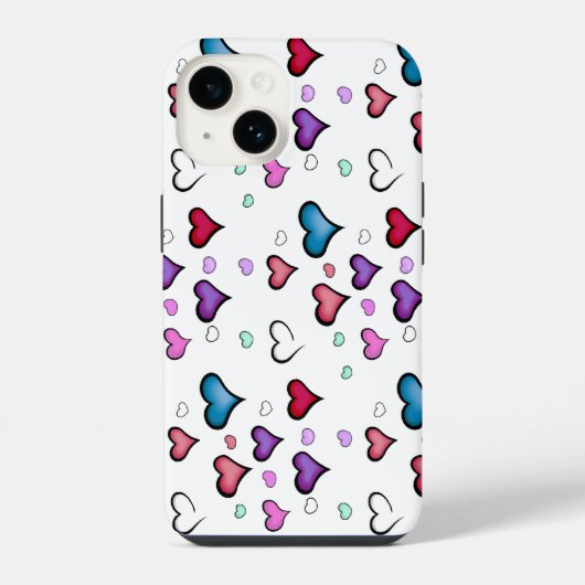 Coque Pour iPhone 14 Saint Valentin coeur iPhone 14 Coque (Verso)