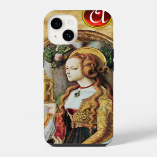 Coque Pour iPhone 14 SAINTE MARIE-MADELEINE Parchemin Rubis Monogramme