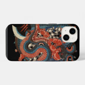 COQUE POUR iPhone 14 SAMOURAÏ LUTTANT CONTRE UN SERPENT GÉANT (Verso Horizontal)