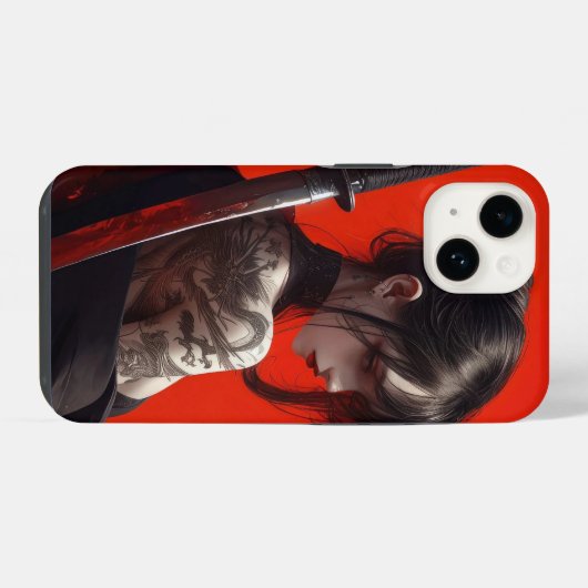 Coque Pour iPhone 14 samurai girl  (Verso Horizontal)