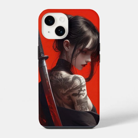 Coque Pour iPhone 14 samurai girl  (Verso)