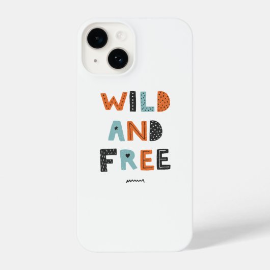 Coque Pour iPhone 14 Sauvage et libre | Lettres Doodle (Verso)