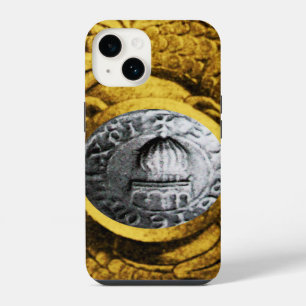Coque Pour iPhone 14 SCEAU DES CHEVALIERS TEMPLIERS jaune or