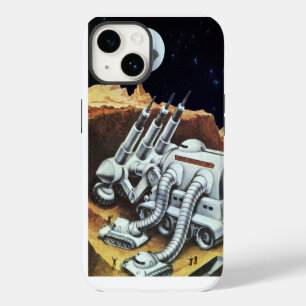 Coque Pour iPhone 14 Science-fiction vintage, Station spatiale sur la L