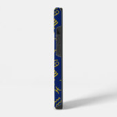 Coque Pour iPhone 14 Scorpio Zodiac+Astrologie Symboles Motif Gld+Blues (Côté gauche)