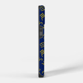 Coque Pour iPhone 14 Scorpio Zodiac+Astrologie Symboles Motif Gld+Blues (Côté droit)