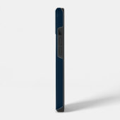 Coque Pour iPhone 14 Script bleu marine | Moderne Monogramme élégant (Côté gauche)