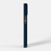 Coque Pour iPhone 14 Script bleu marine | Moderne Monogramme élégant (Côté droit)