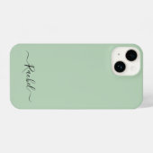 Coque Pour iPhone 14 Script de nom personnalisé minimaliste simple Mint (Verso Horizontal)