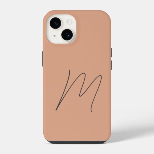 Coque Pour iPhone 14 Script initial simple moderne monogrammé (Verso)
