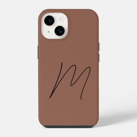 Coque Pour iPhone 14 Script initial simple moderne monogrammé (Verso)