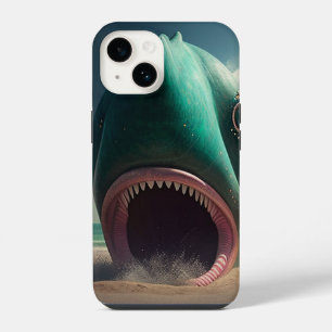 Coque Pour iPhone 14 Sculpture de requin sur la plage