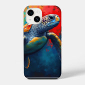 Coque Pour iPhone 14 Sea Turtle in Deep Sea (Verso)