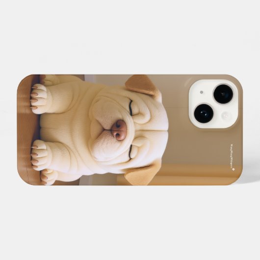 Coque Pour iPhone 14 Shar Pei Puppy - Soft Serenity by WangWang (Verso Horizontal)