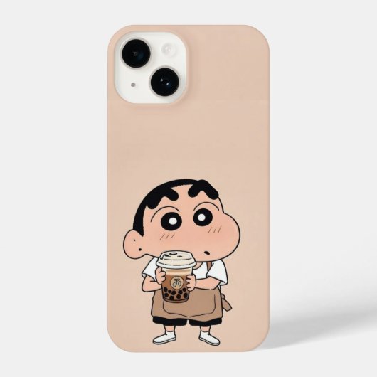 Coque Pour iPhone 14 Shin-chan Barista coque iphone de thé bulle (Verso)