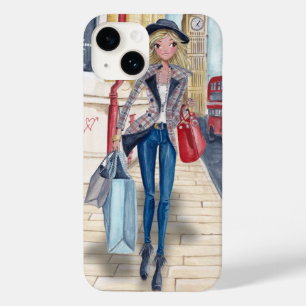 Coque Pour iPhone 14 Shopping Girl à Londres City   coque Iphone 6