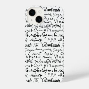 Coque Pour iPhone 14 Signatures d'artistes célèbres Motif