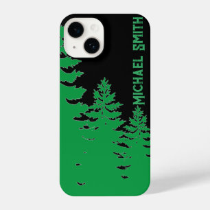 Coque Pour iPhone 14 Silhouette minimaliste de pin noir et blanc