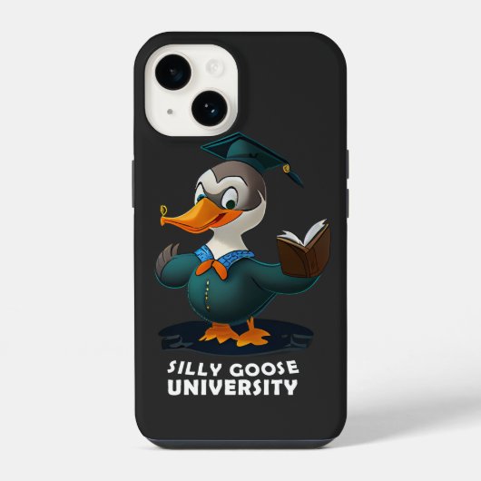 Coque Pour iPhone 14 Silly Goose University Student Funny (Verso)