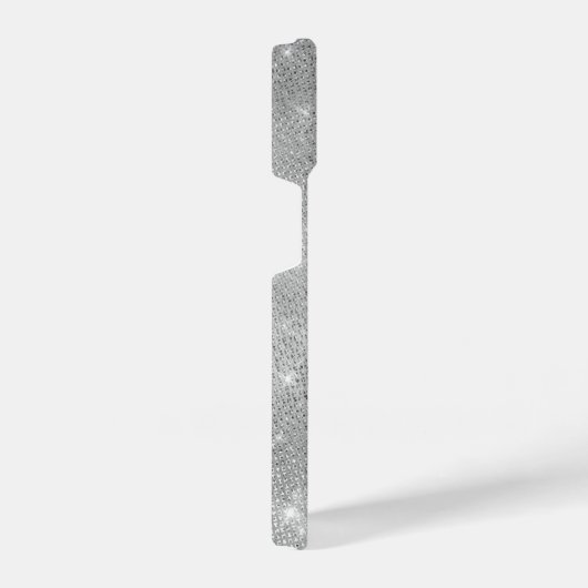 Coque Pour iPhone 14 Silver Glitter Glam Bling Personalized (Côté droit)