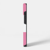 Coque Pour iPhone 14 Simple Chic Classic Pink Bow Nom Monogramme (Côté gauche)