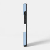 Coque Pour iPhone 14 Simple Chic Classique Arc Bleu Monogramme Nom (Côté gauche)