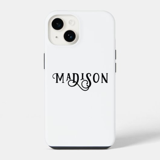 Coque Pour iPhone 14 Simple Moderne Écriture Calligraphique Personnalis (Verso)
