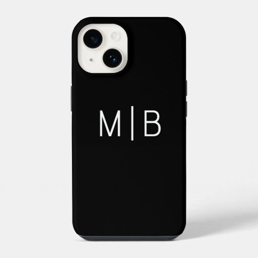 Coque Pour iPhone 14 Simple Moderne Monogramme Initiales Personnalisé (Verso)