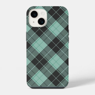 Coque Pour iPhone 14 Simple motif tartan en turquoise pour iPhone Case-