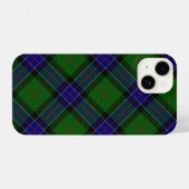 Coque Pour iPhone 14 Sinclair tartan bleu vert plaid (Verso Horizontal)